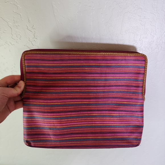Fossil Multicolored Striped PVC Coated Tablet E Reader Case 10x8in - Picture 6 of 12